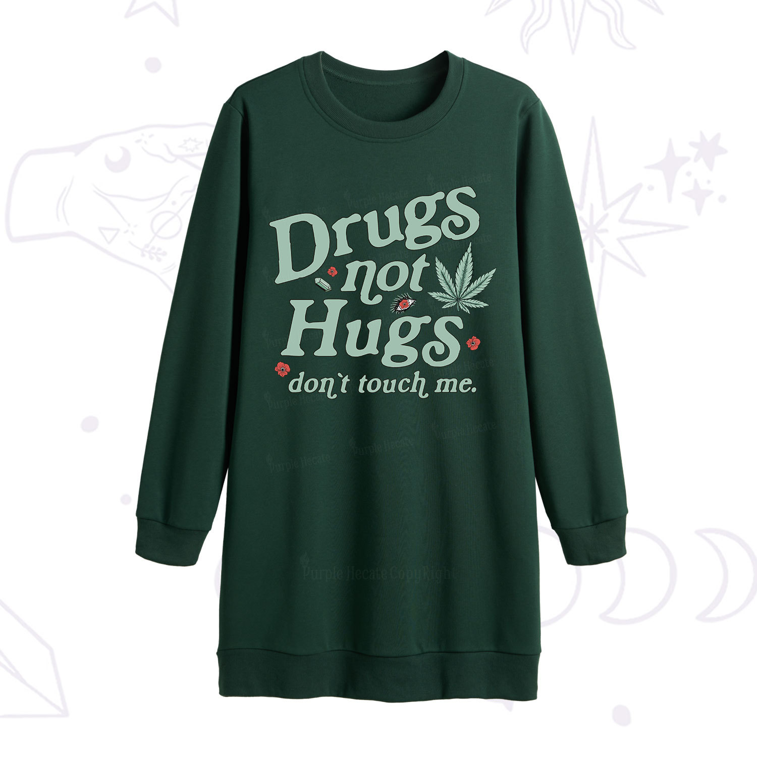 Purplehecate Sarcastic Weed Sweatshirt Dress