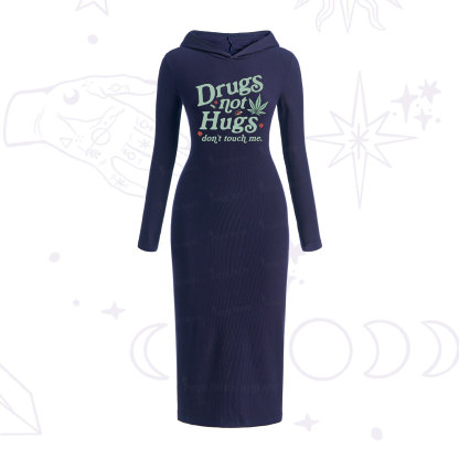 Purplehecate Sarcastic Weed Hooded Knit Dress