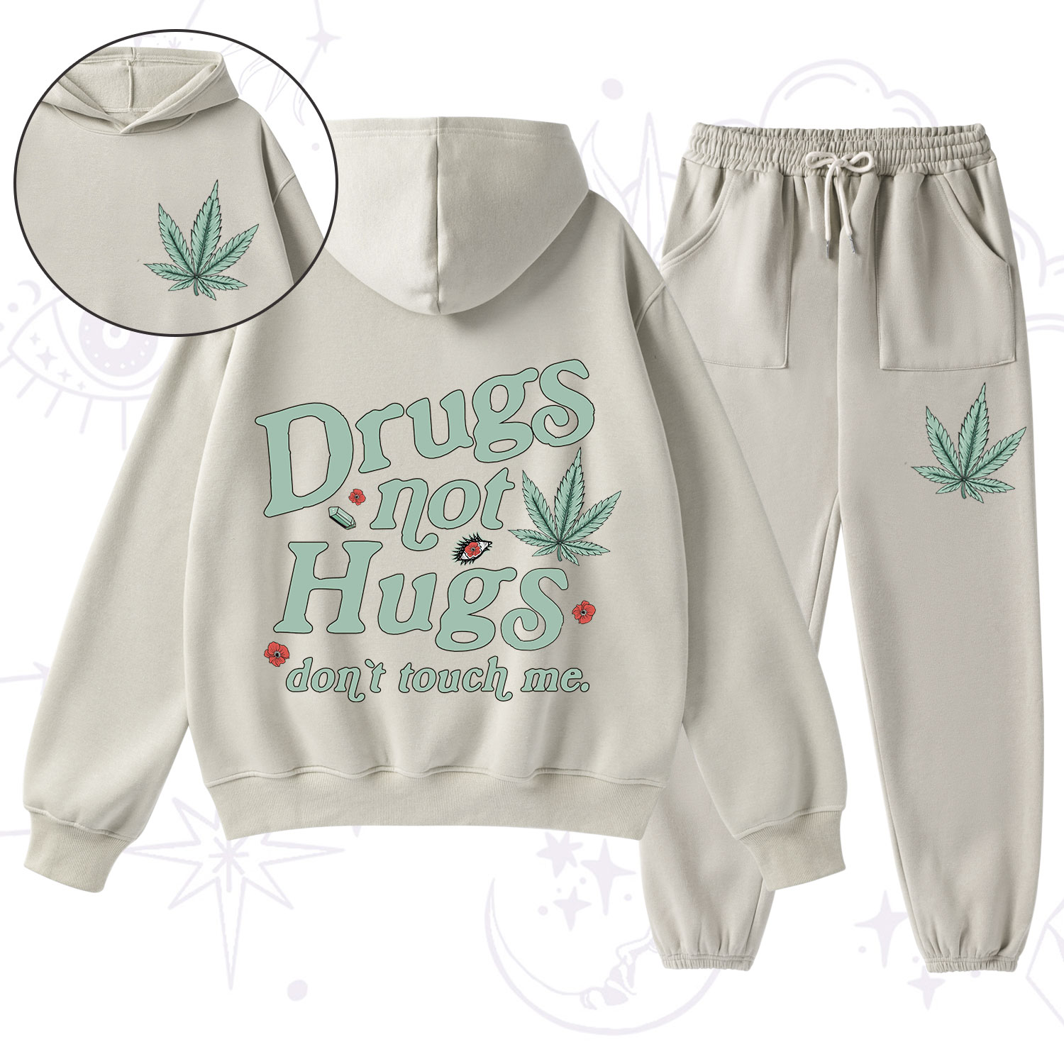 Purplehecate Sarcastic Weed Fleece Hoodie Suit