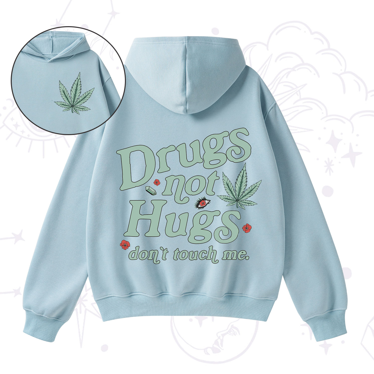 Purplehecate Sarcastic Weed Fleece Hoodie Suit