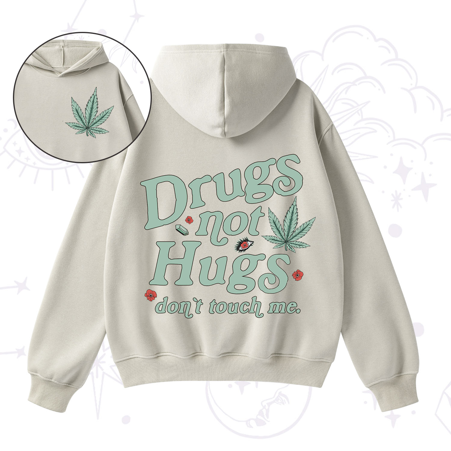 Purplehecate Sarcastic Weed Fleece Hoodie Suit
