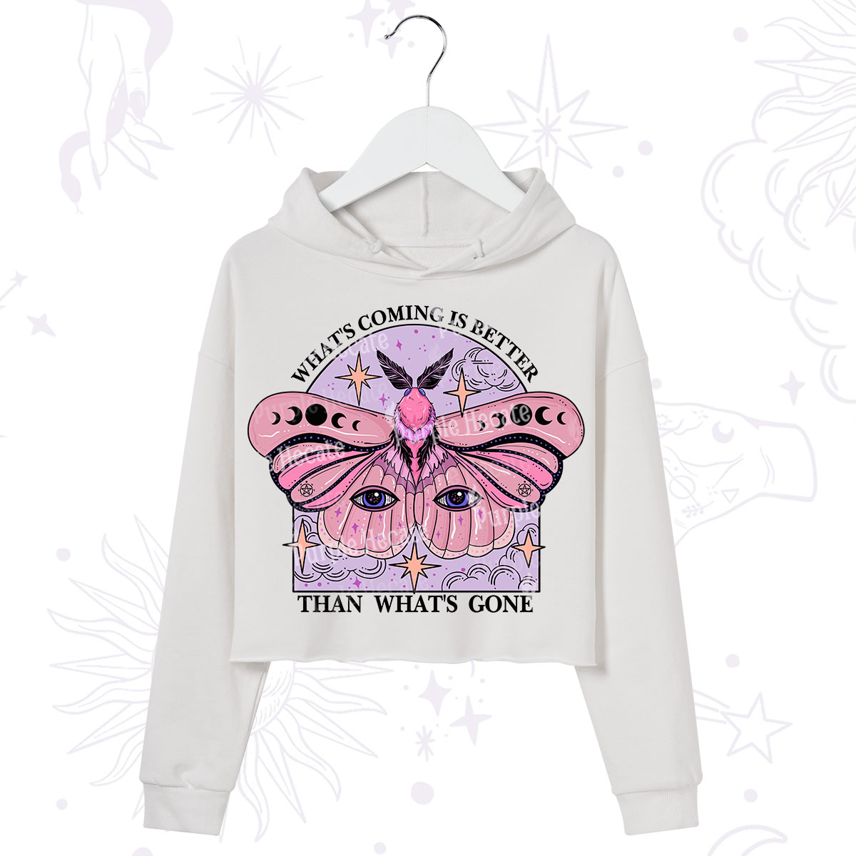 Purplehecate What's Coming Is Better Than What's Gone Crop Hoodie