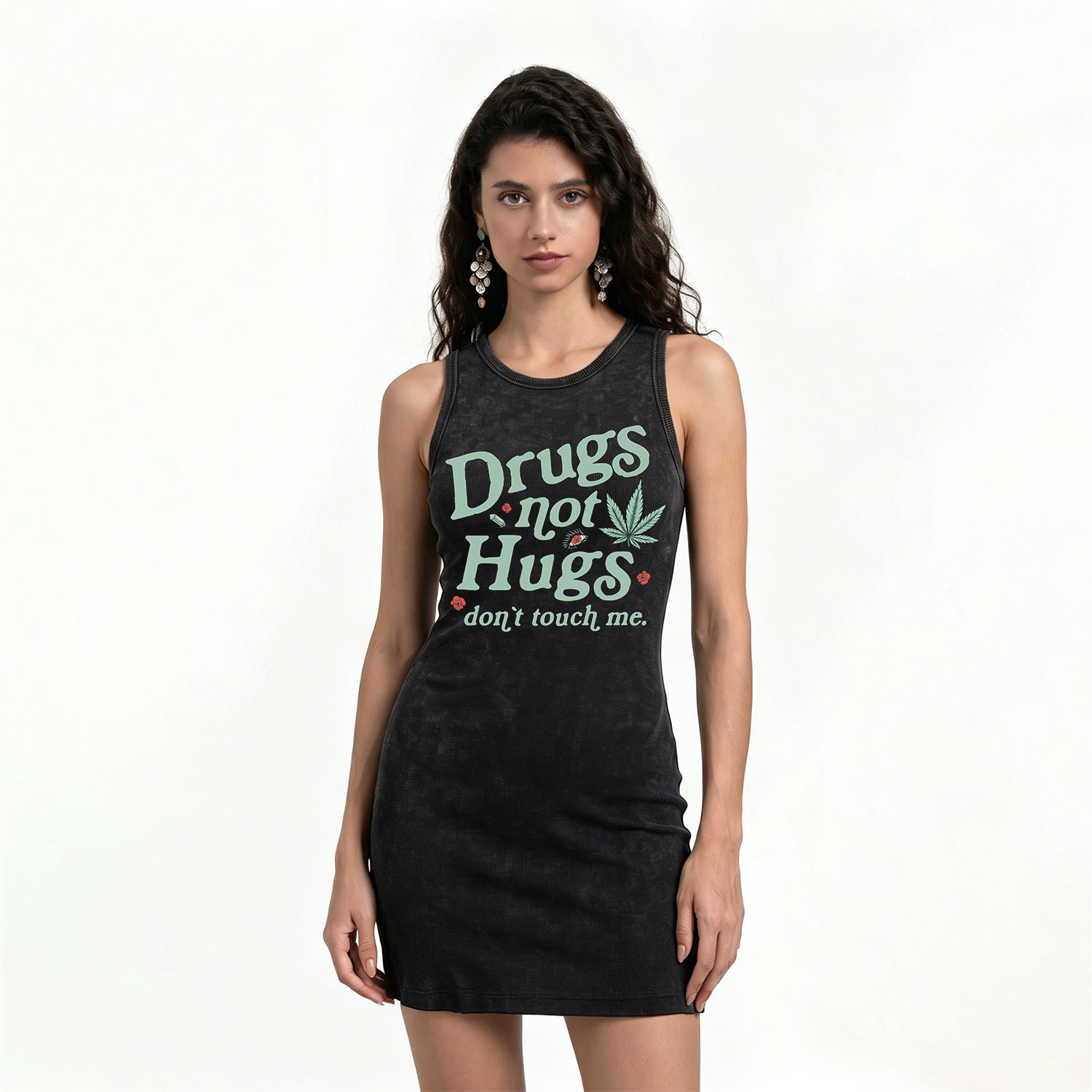 Purplehecate Sarcastic Weed Vintage Bodycon Tank Dress