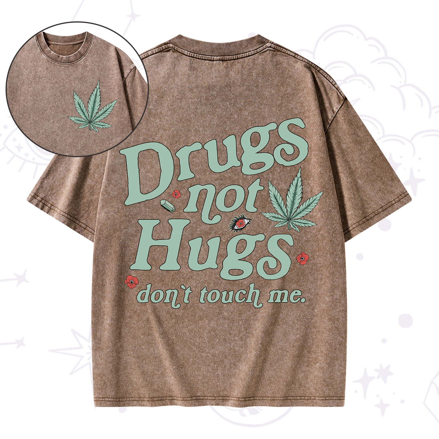 Purplehecate Sarcastic Weed Washed T-Shirt