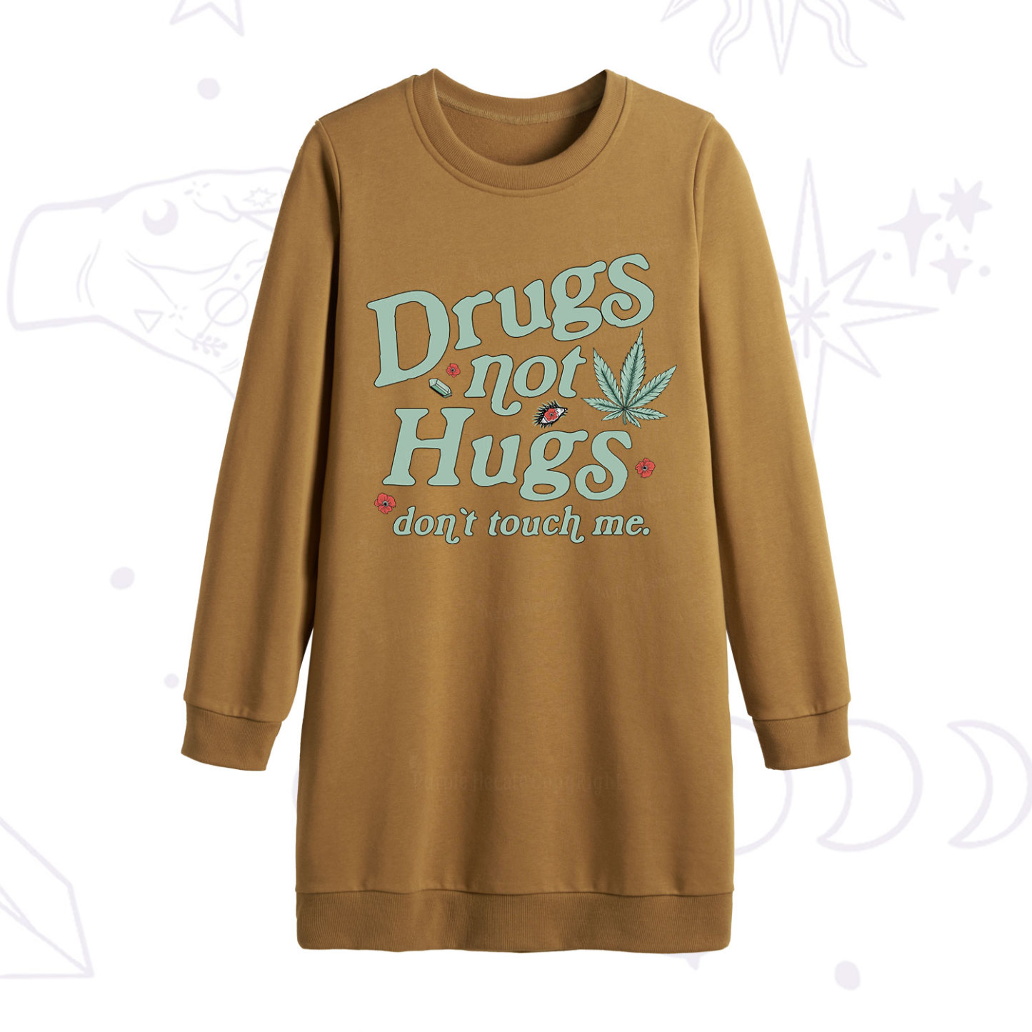 Purplehecate Sarcastic Weed Sweatshirt Dress