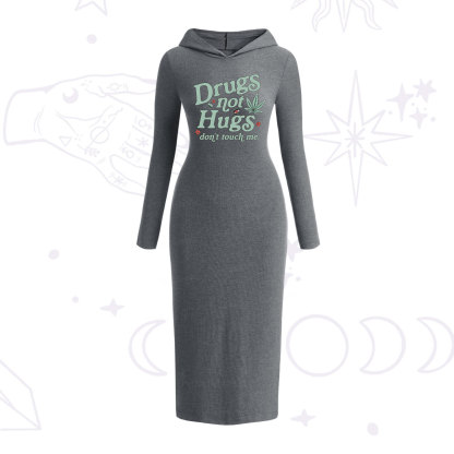 Purplehecate Sarcastic Weed Hooded Knit Dress