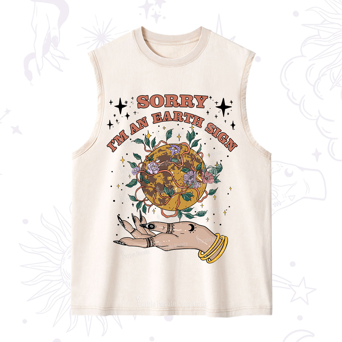Purplehecate Sorry I'm AnEarth Sign Washed Tank