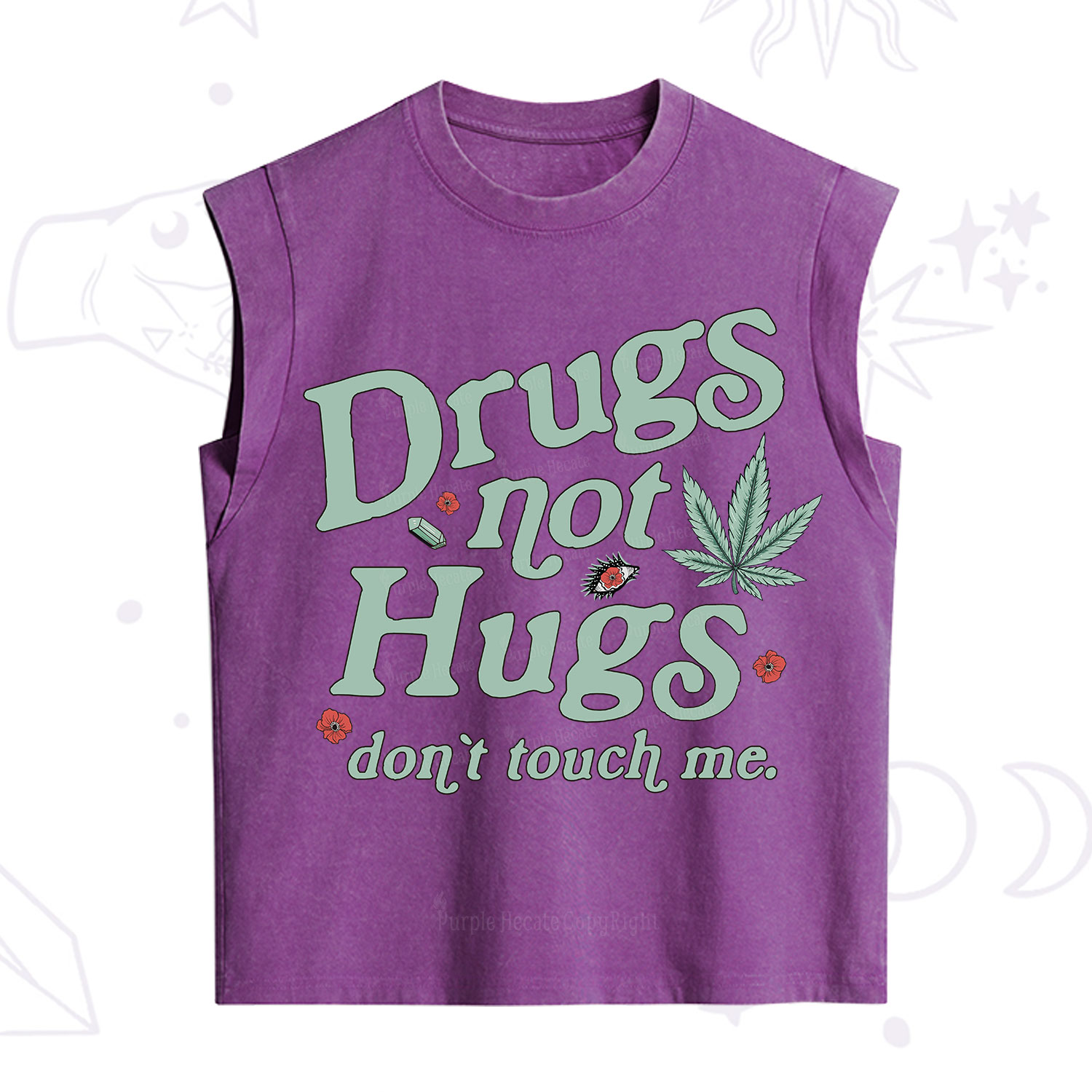 Purplehecate Sarcastic Weed Vintage Washed Tank