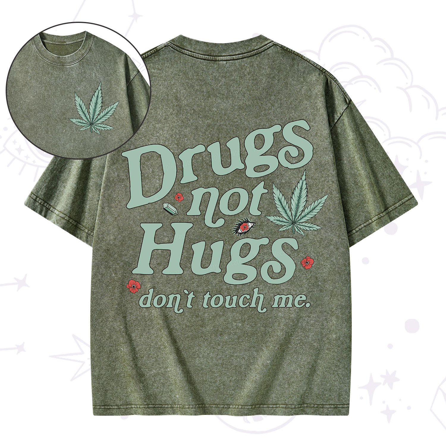 Purplehecate Sarcastic Weed Washed T-Shirt