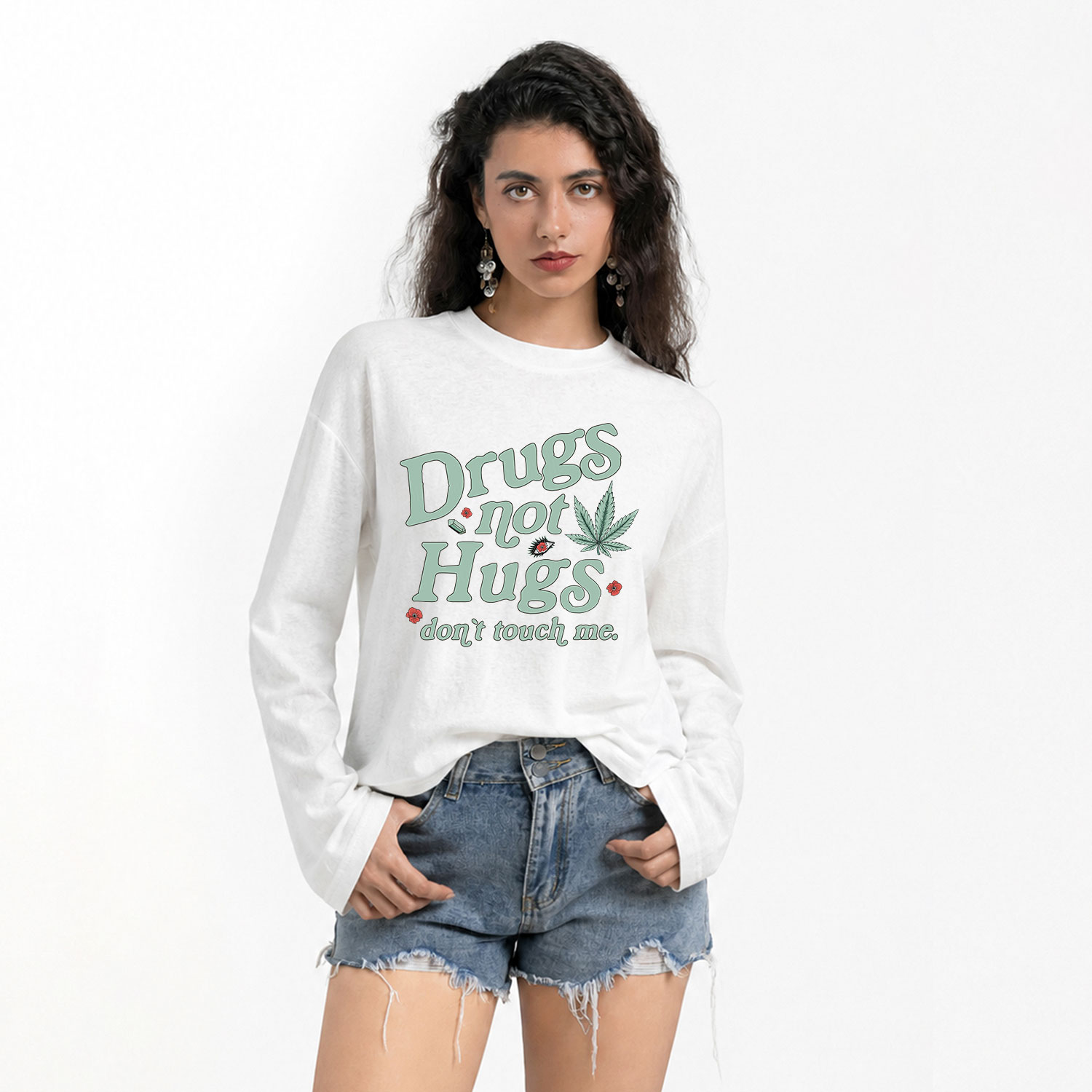 Purplehecate Sarcastic Weed Slub Long Sleeve T-Shirt