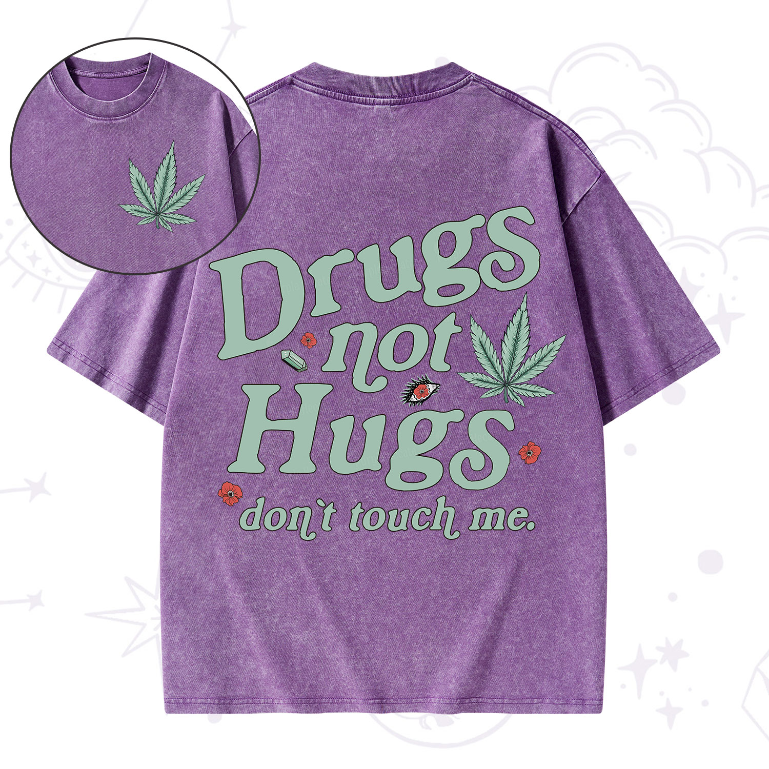 Purplehecate Sarcastic Weed Washed T-Shirt