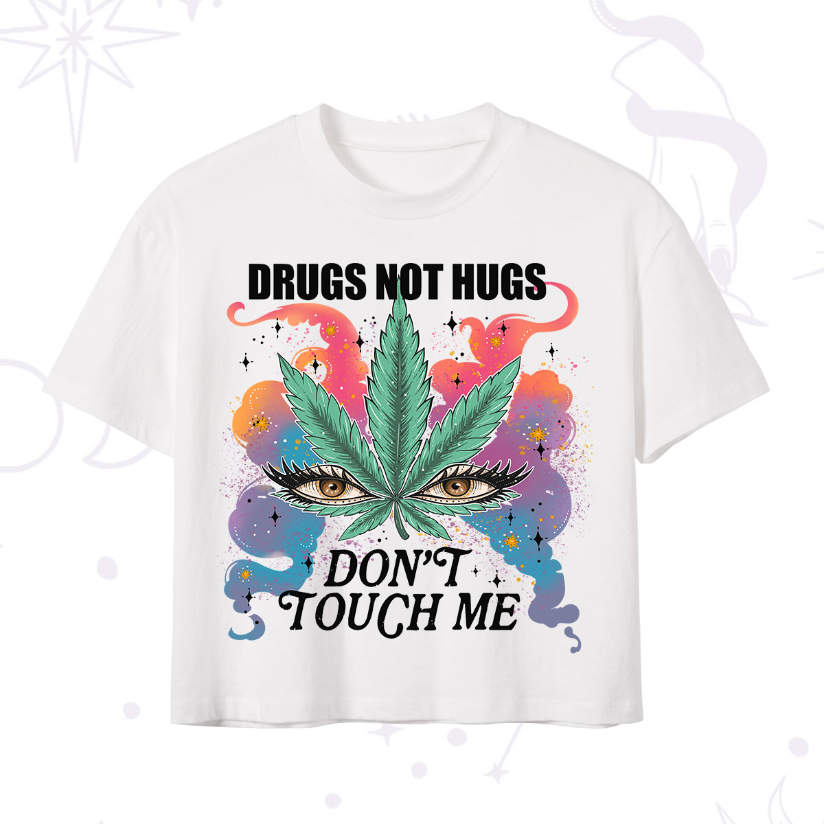 Purplehecate Drugs Not Hugs Crop T-Shirt