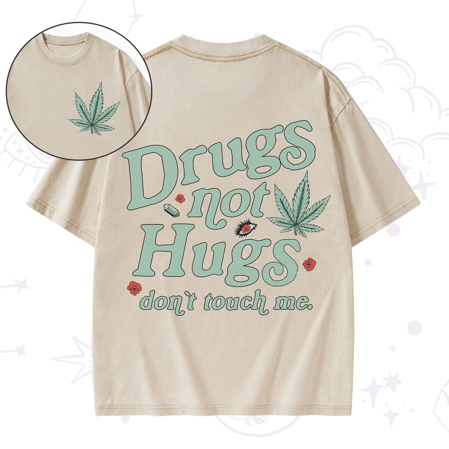 Purplehecate Sarcastic Weed Washed T-Shirt