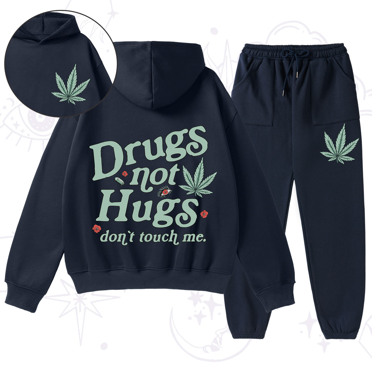 Purplehecate Sarcastic Weed Fleece Hoodie Suit
