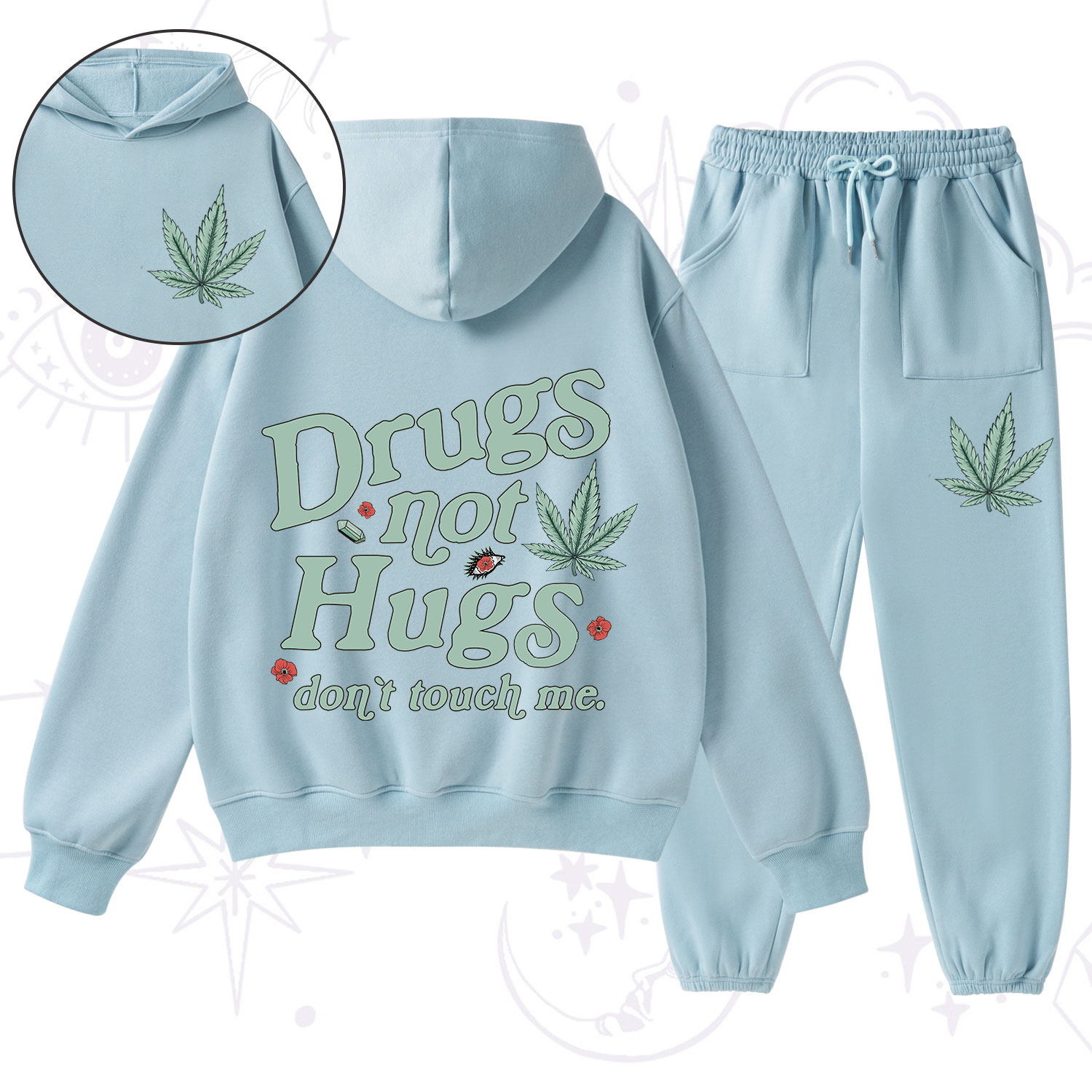 Purplehecate Sarcastic Weed Fleece Hoodie Suit