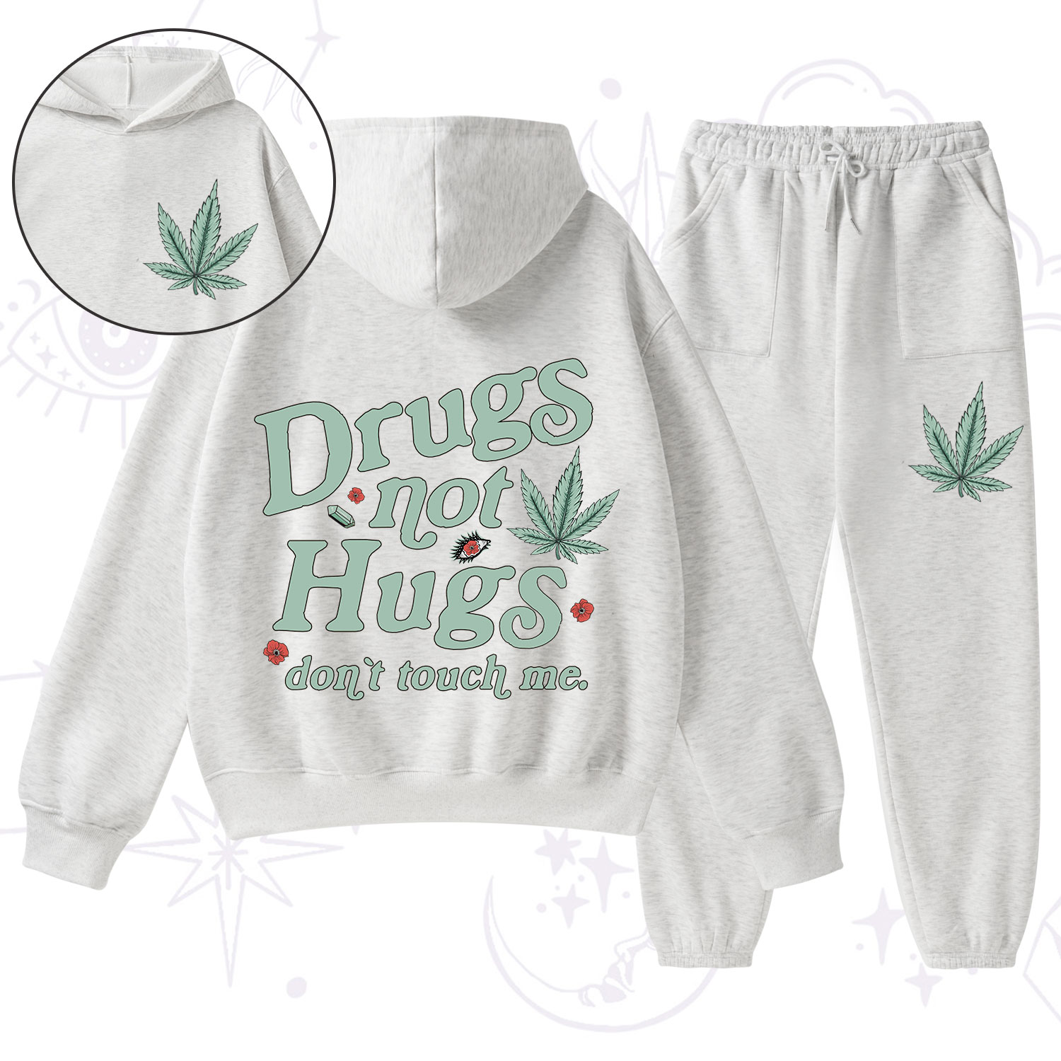 Purplehecate Sarcastic Weed Fleece Hoodie Suit