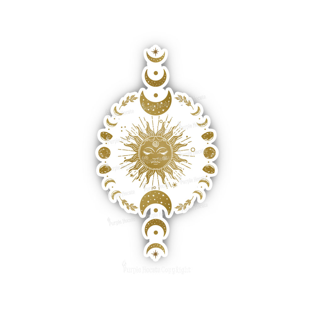 Purplehecate Celestial Sun & Moon Phases Sticker