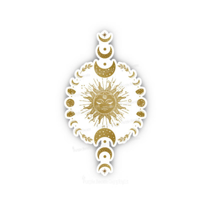 Purplehecate Celestial Sun & Moon Phases Sticker