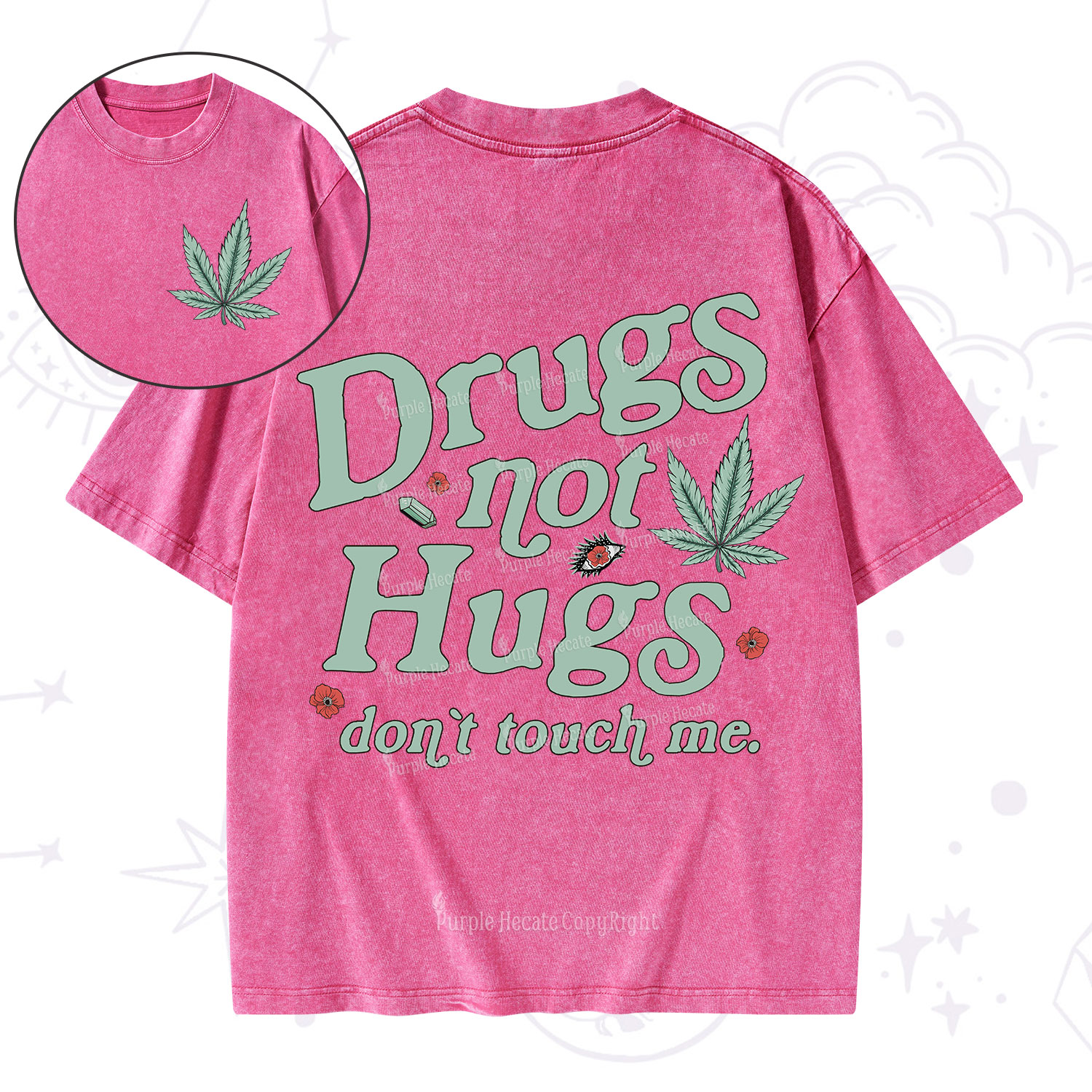 Purplehecate Sarcastic Weed Washed T-Shirt