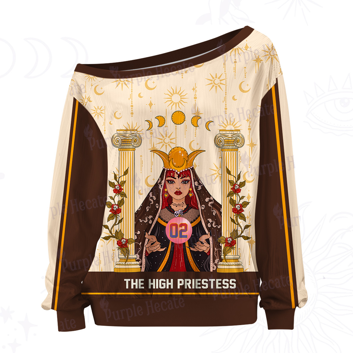 Purplehecate The High Priestess Prophecy Off The Shoulder Graphic Jersey
