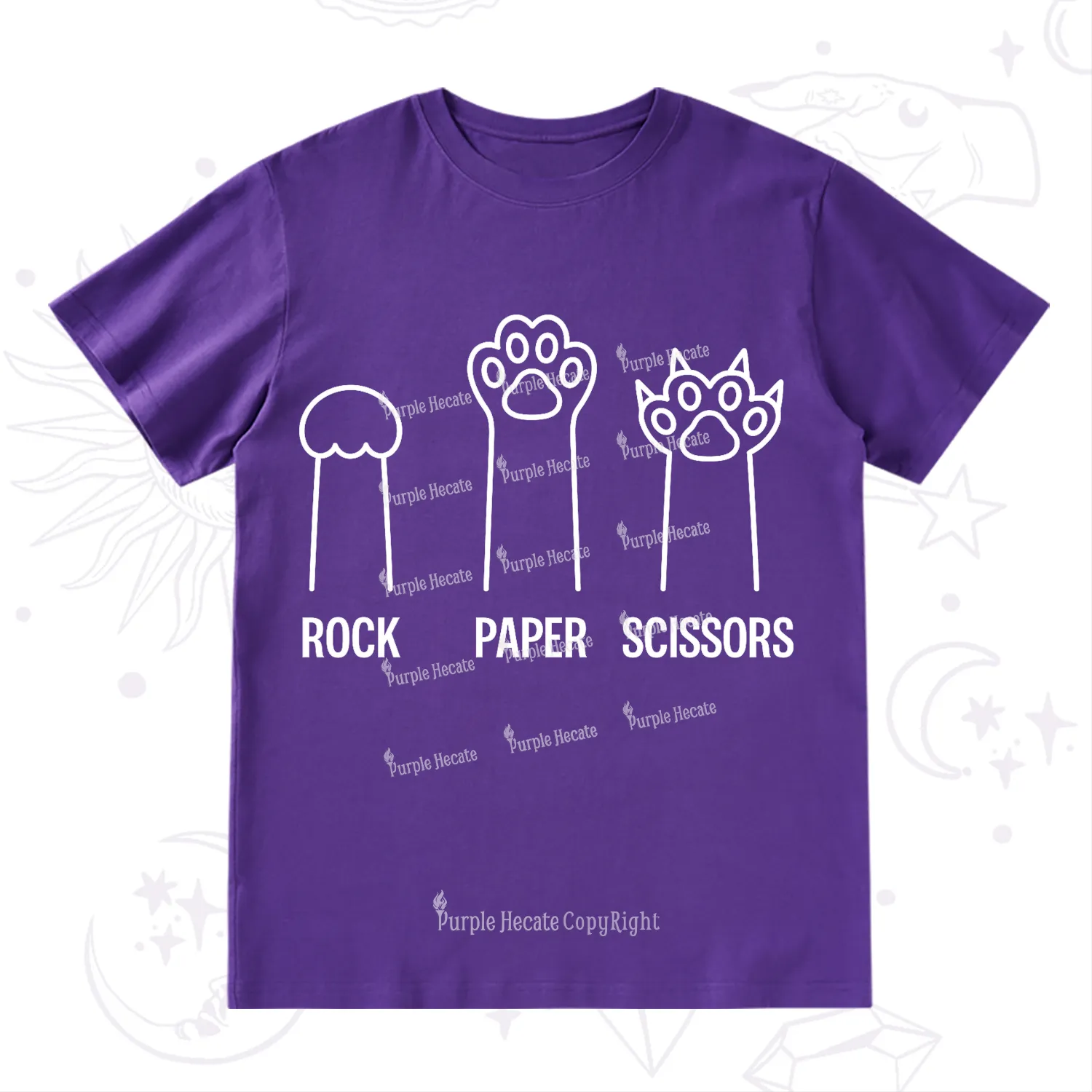 Purplehecate Rock Paper Scissors Cat Paw Edition T-Shirt