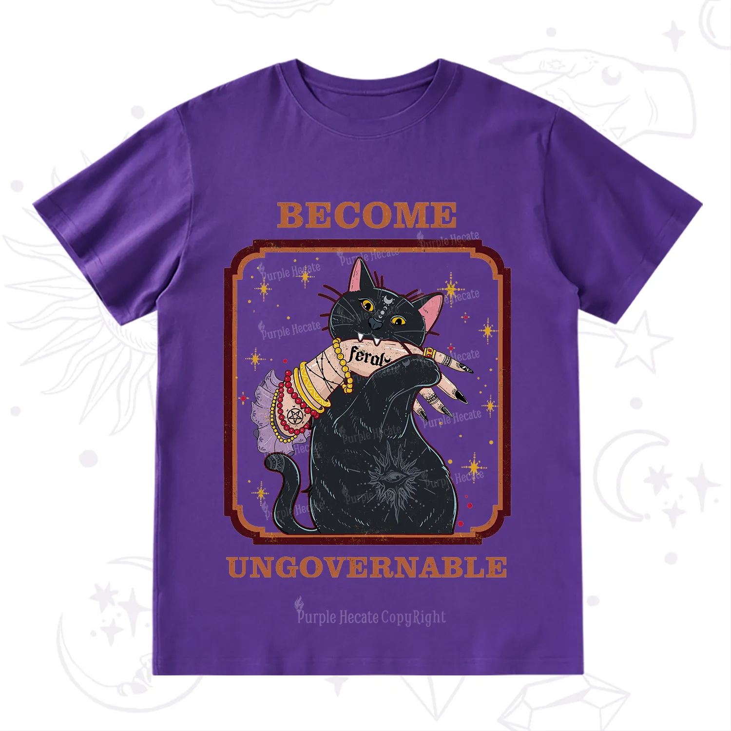 Purplehecate Become Ungovernable Cat T-Shirt