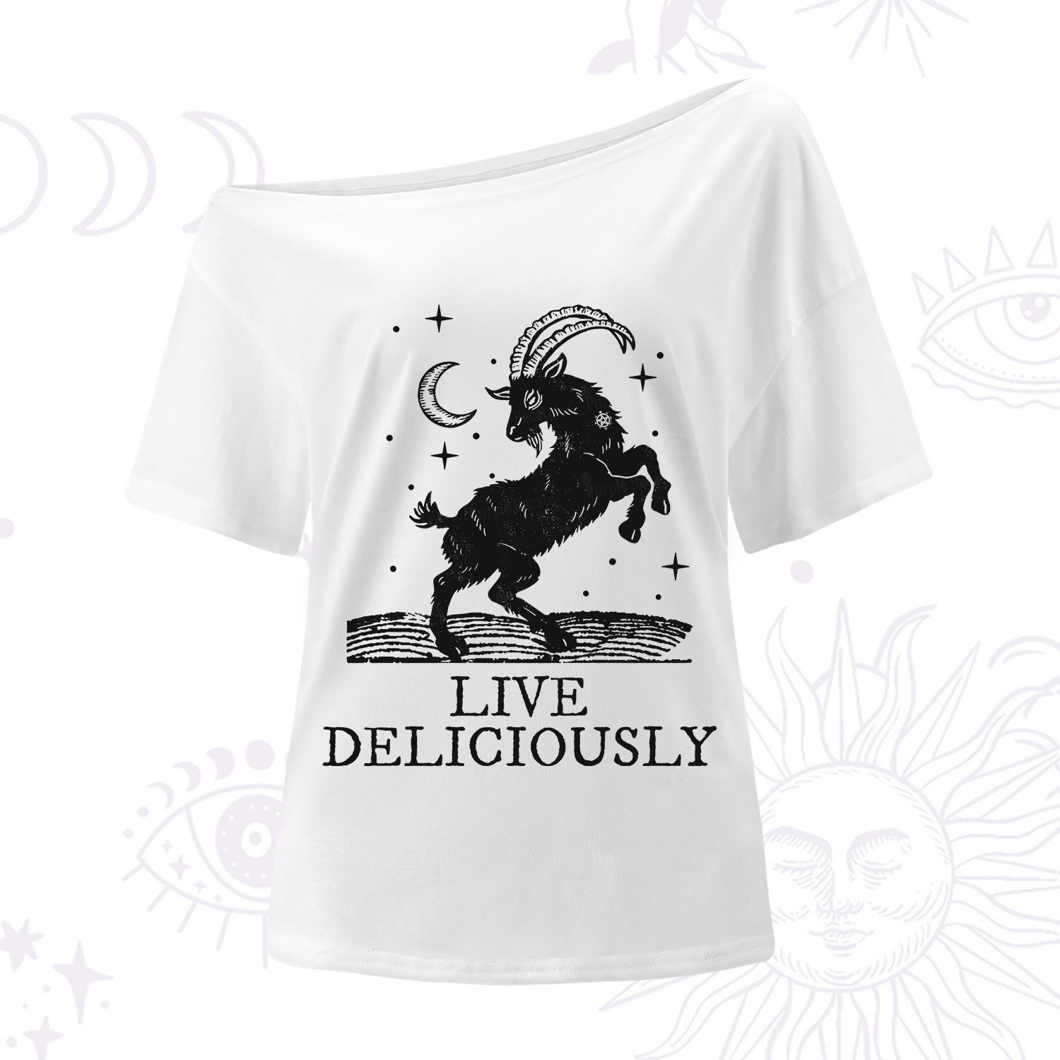 Purplehecate Live Deliciously One Shoulder T-Shirt