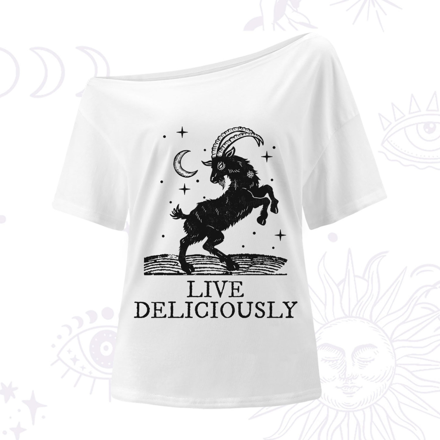 Purplehecate Live Deliciously One Shoulder T-Shirt