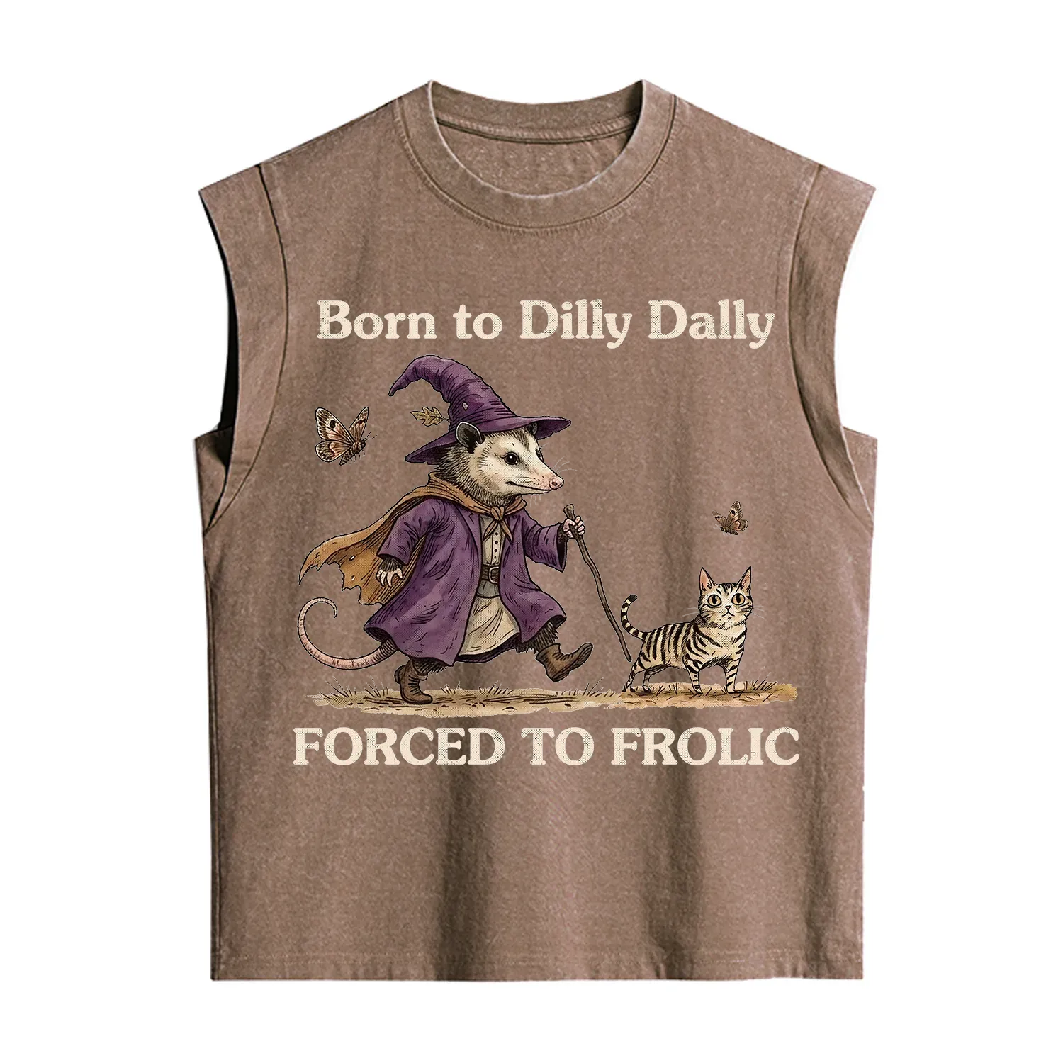 Purplehecate Born to Dilly Dally Forced to Frolic Opossum Vintage Washed Tank