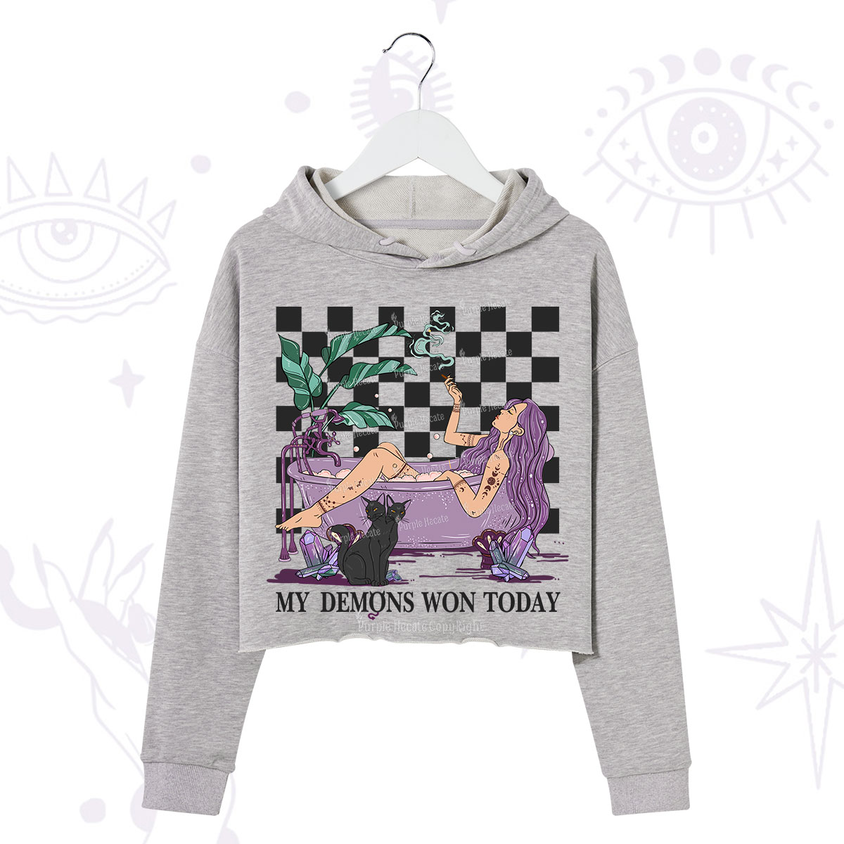 Purplehecate My Demons Won Today Crop Hoodie