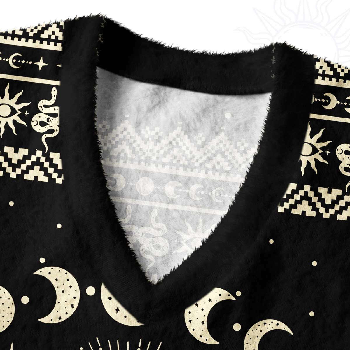 Purplehecate Snake And Moon Phase Comfort Ugly Sweater Vest
