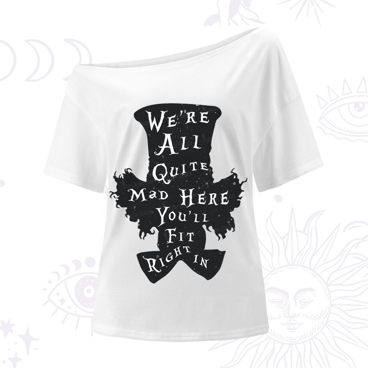 Purplehecate Mad Tea Party Club One Shoulder T-Shirt