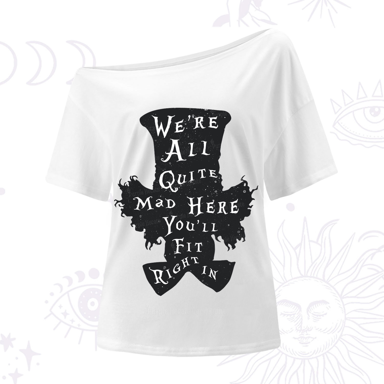 Purplehecate Mad Tea Party Club One Shoulder T-Shirt