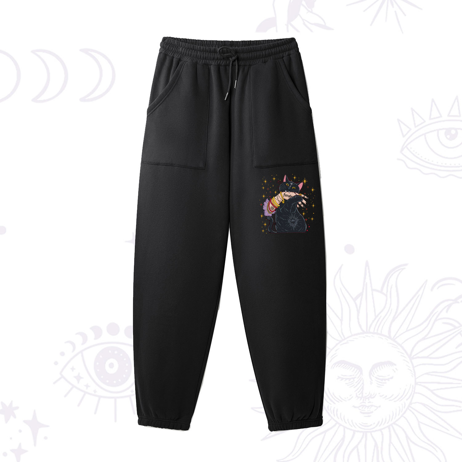 Purplehecate Feral Cat Fleece Sweatpants