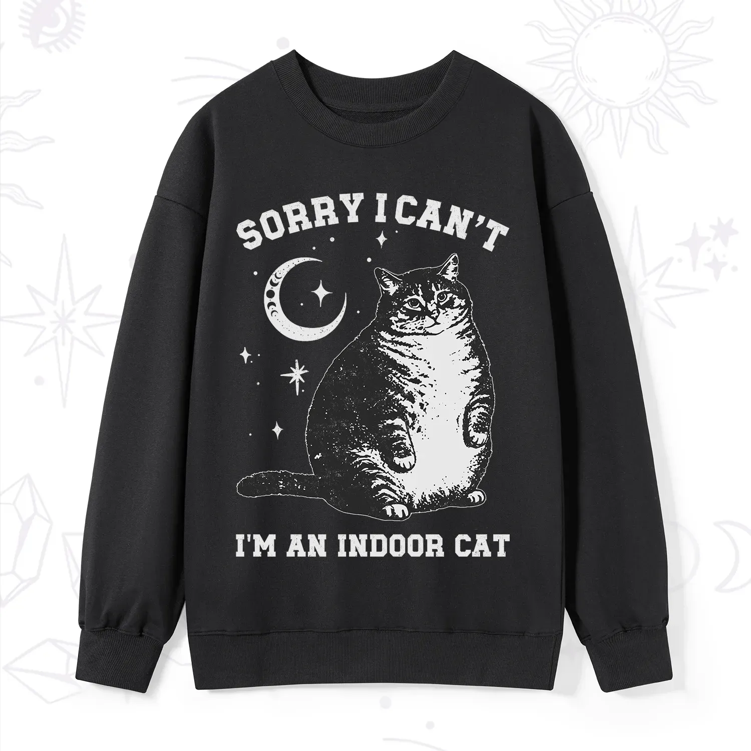 Purplehecate Sorry I Can't Go I'm an Indoor Cat Sweatshirt