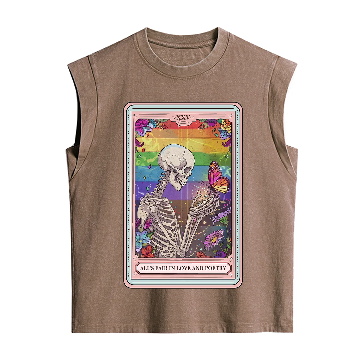 Purplehecate The All's Fair in Love and Poetry Skeleton Tarot Vintage Washed Tank