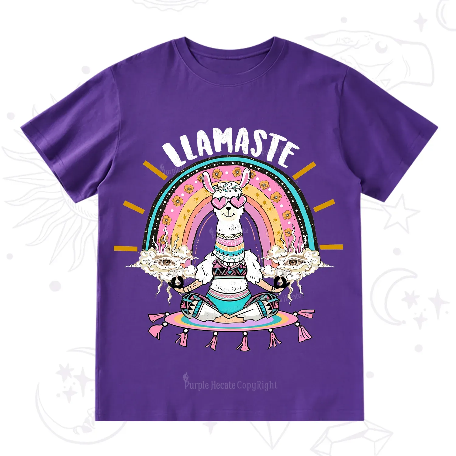 Purplehecate Llama Meditating T-Shirt
