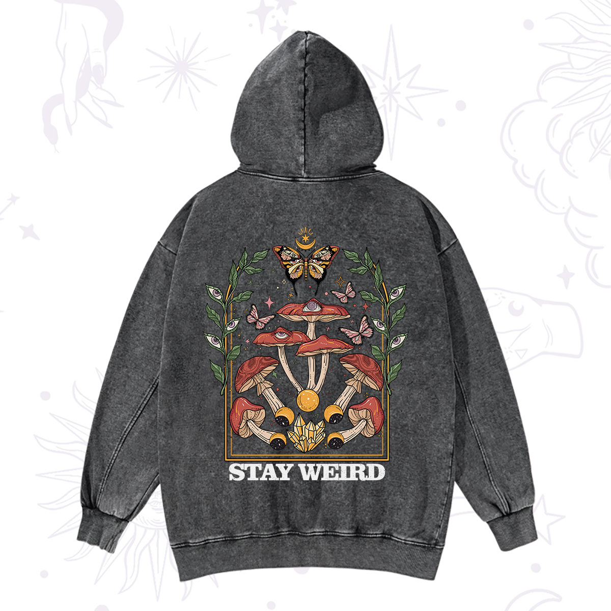 Purplehecate Stay Weird Washed Hoodie