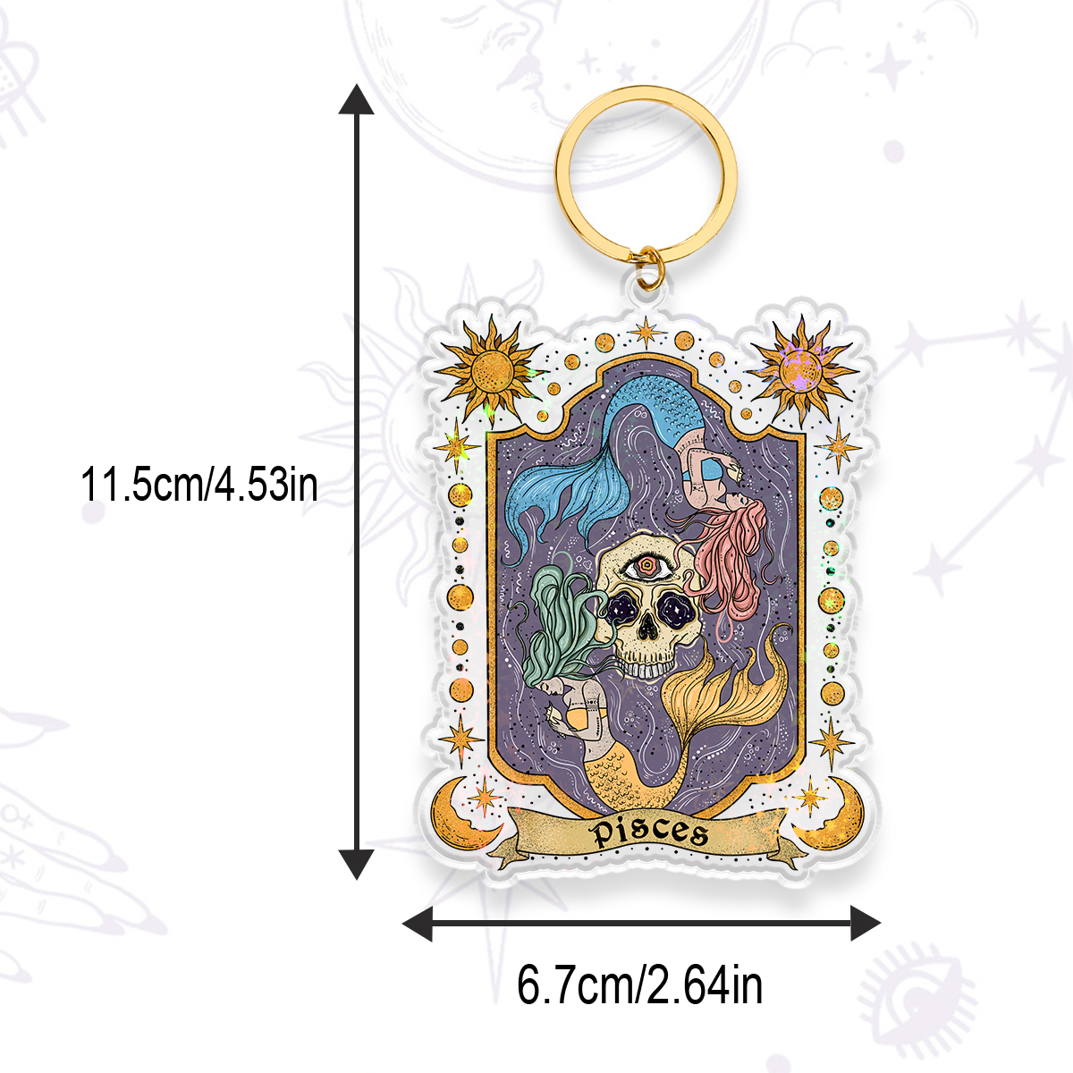 Purplehecate Pisces Zodiac Keychain