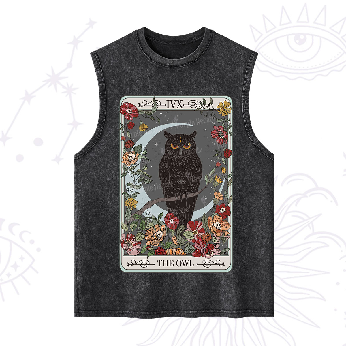 Purplehecate The Owl Tarot Washed Tank