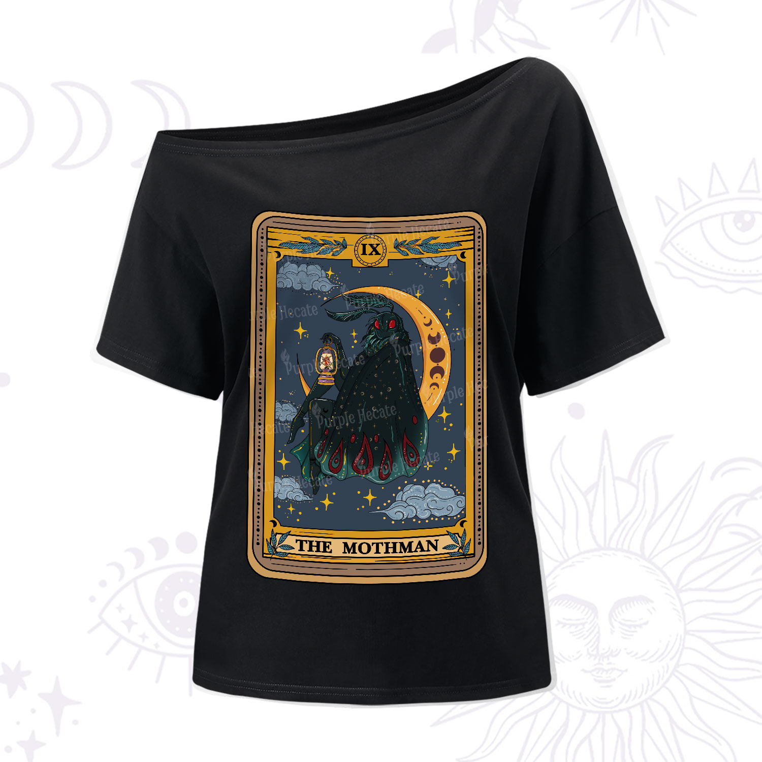 Purplehecate The Mothmen Tarot One-Shoulder T-Shirt