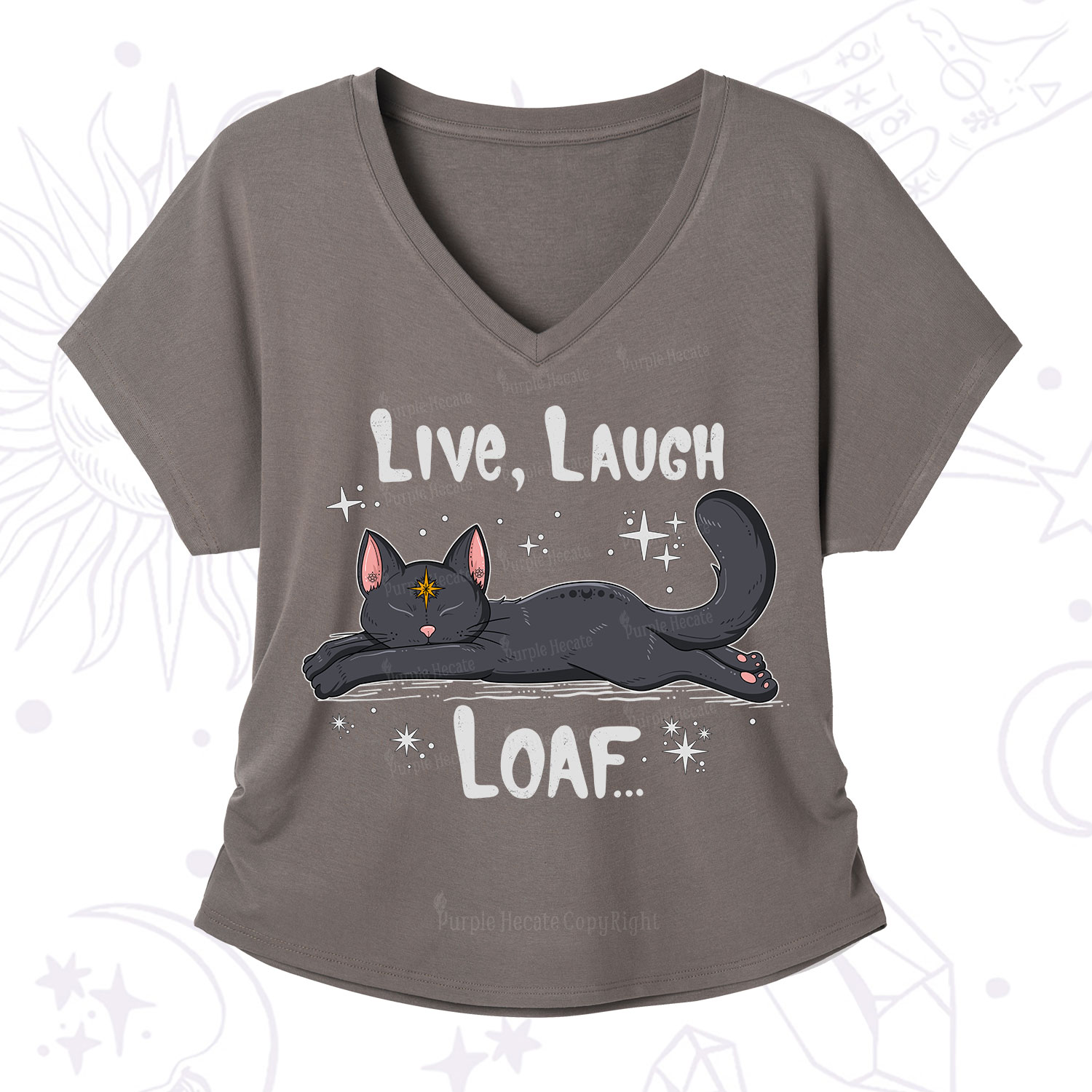 Purplehecate Live Laugh Loaf V-Neck T-Shirt