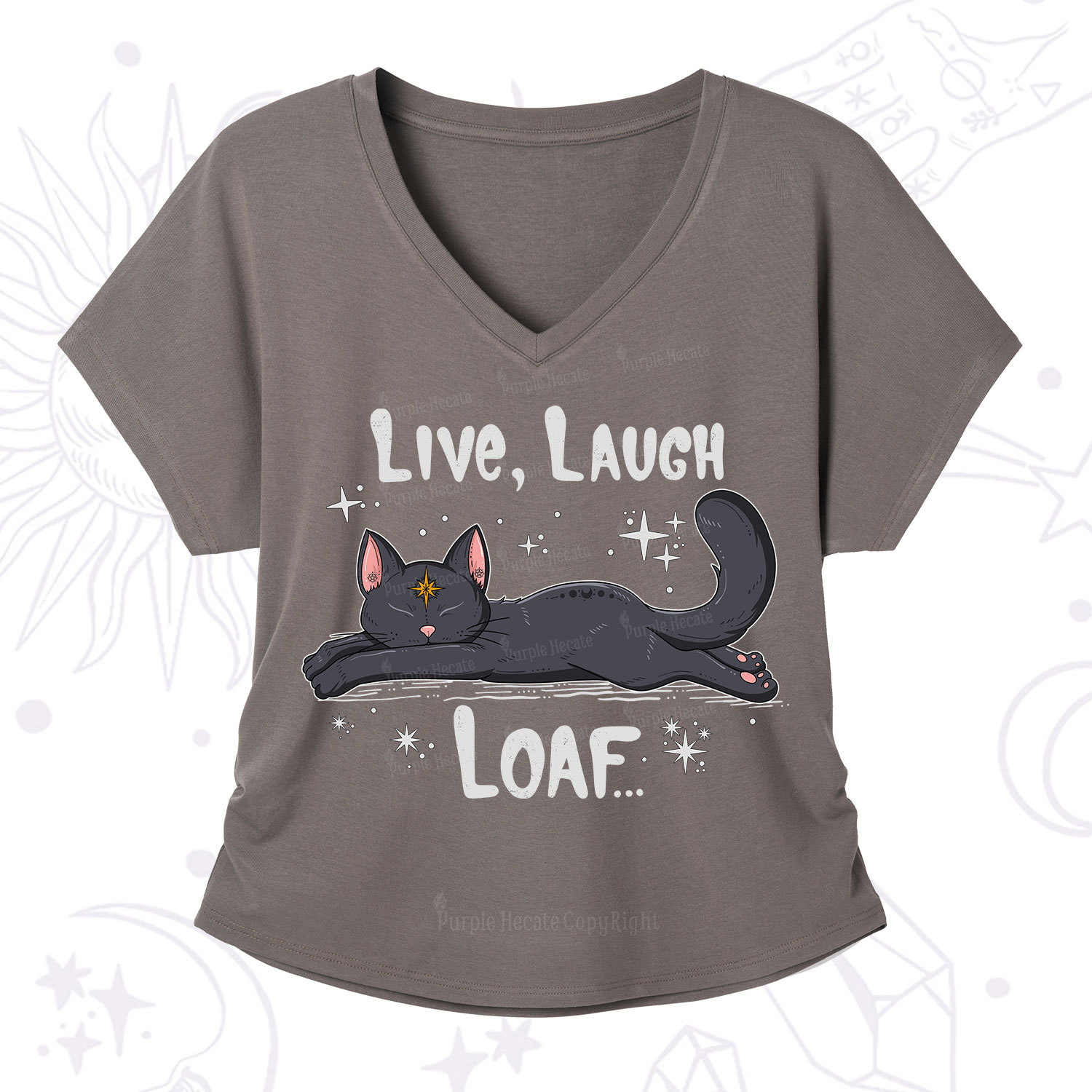 Purplehecate Live Laugh Loaf V-Neck T-Shirt