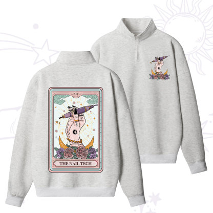 Purplehecate The Nail Tech Tarot Card Zip Fleece Sweatshirt