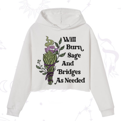 Purplehecate Will Burn Sage and Bridges Crop Hoodie