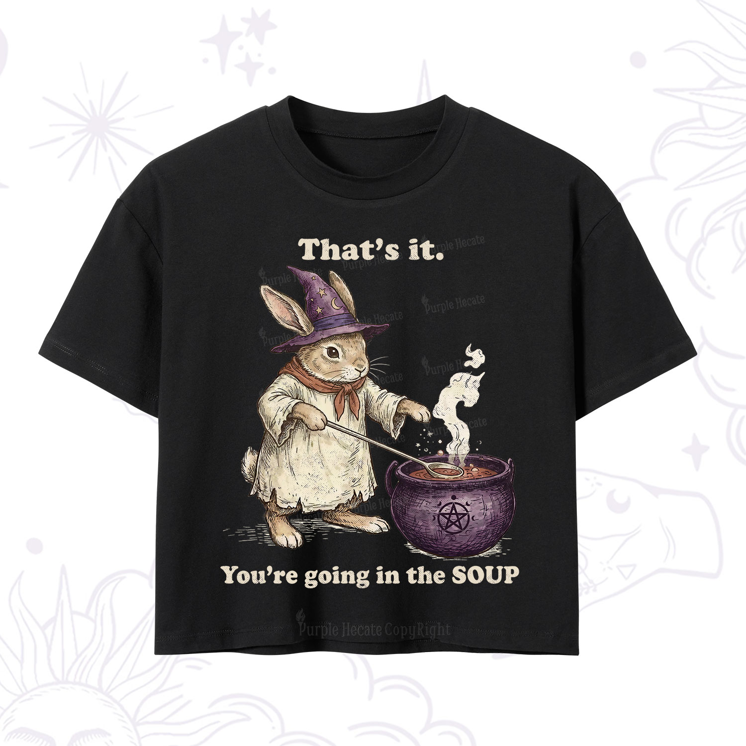 Purplehecate That's It You're Going in the Soup Witch Bunny Crop T-Shirt