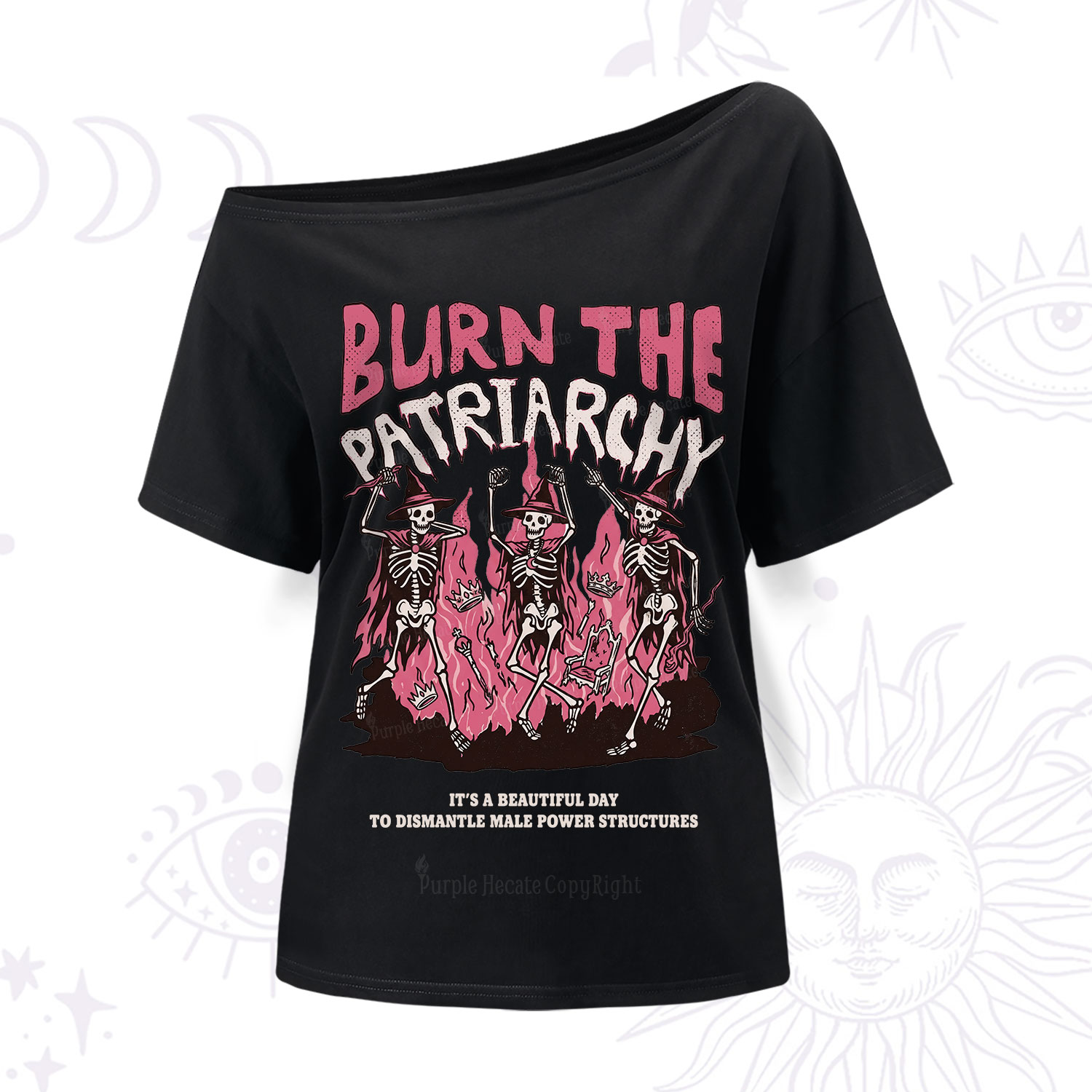 Purplehecate Burn The Patriarchy One Shoulder T-Shirt