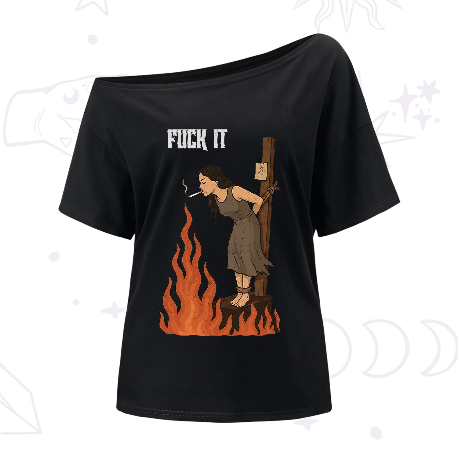 Purplehecate F*ck It Witch One Shoulder T-Shirt