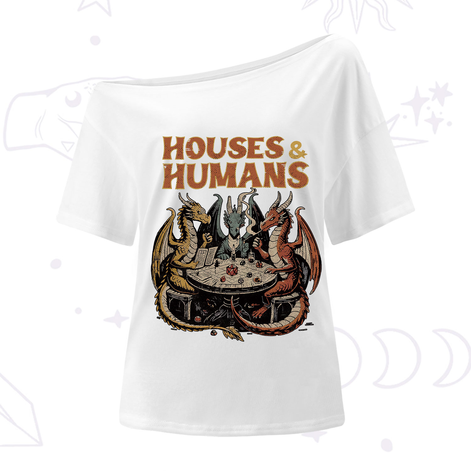 Purplehecate Houses And Humans One Shoulder T-Shirt