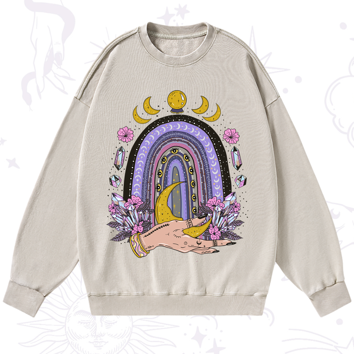 Purplehecate Magic Rainbow Washed Sweatshirt